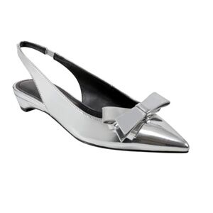 Marc Fisher Women's Kerrey Slingback Pointy Toe Dress Flats - Silver